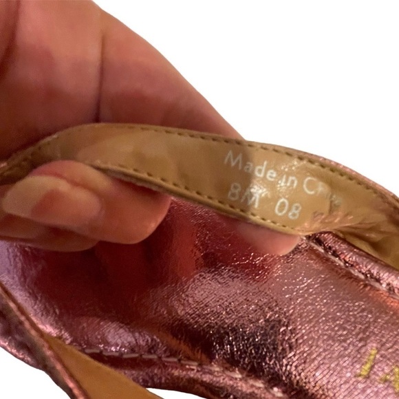 JACK ROGERS Collins Pink Metallic Flip Flops Shoes - Picture 4 of 4